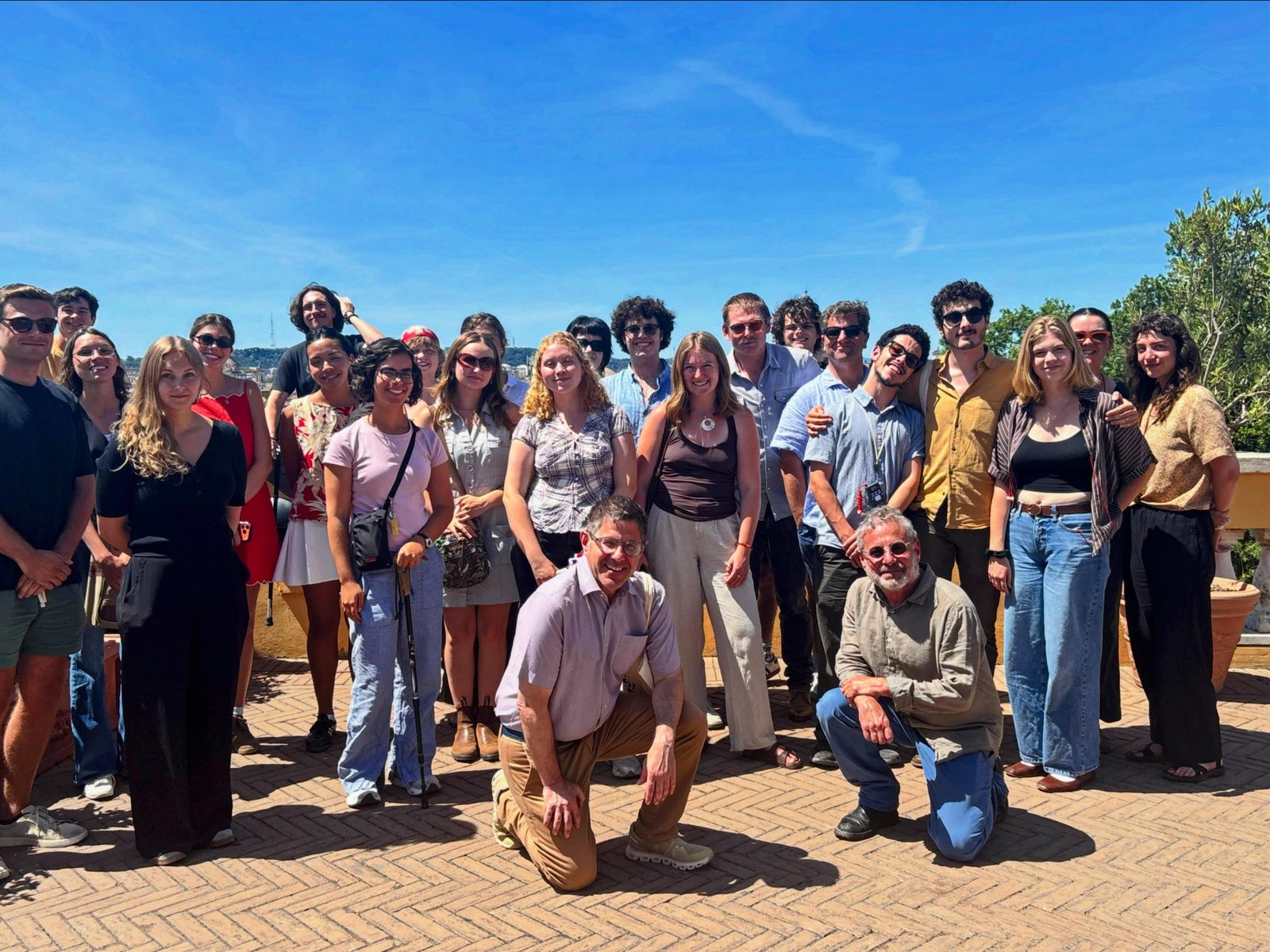 Most of the RILA group on the roof of the Capitoline, smiling through the heat. #romeinstituteofliberalarts #sjc #uta